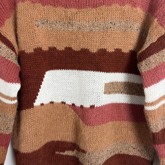 Anthropologie Elsamanda Alpaca Wool Blend Warm Desert Tone Crewneck Sweater L - Picture 6 of 10